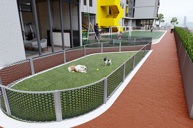 Dog park de departamentos Arena Calzada en Monterrey Centro